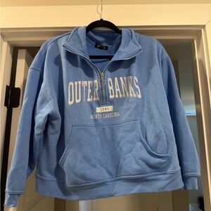 Outer Banks North Carolina Light Blue V-Neck Pullover Sweater